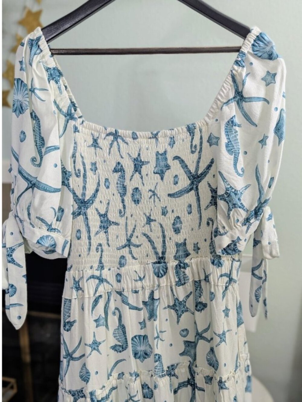 NWOT Agua Bendita x Target Deep Sea Print Puff Sleeve Mini Dress Size S - Picture 5 of 13